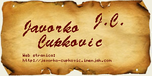 Javorko Čupković vizit kartica